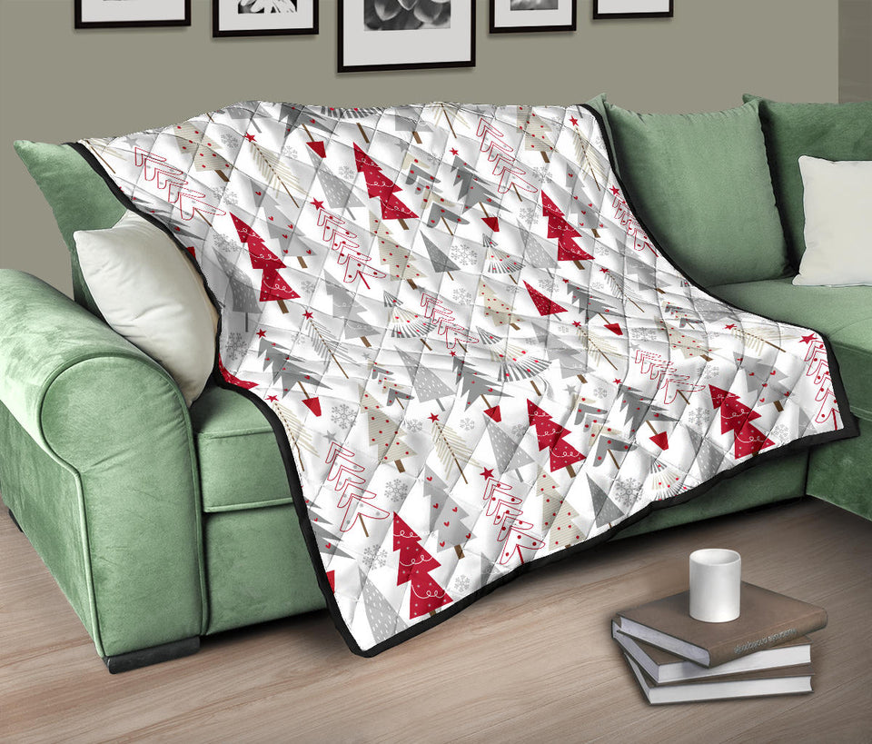 Cute Christmas Tree Pattern Premium Quilt