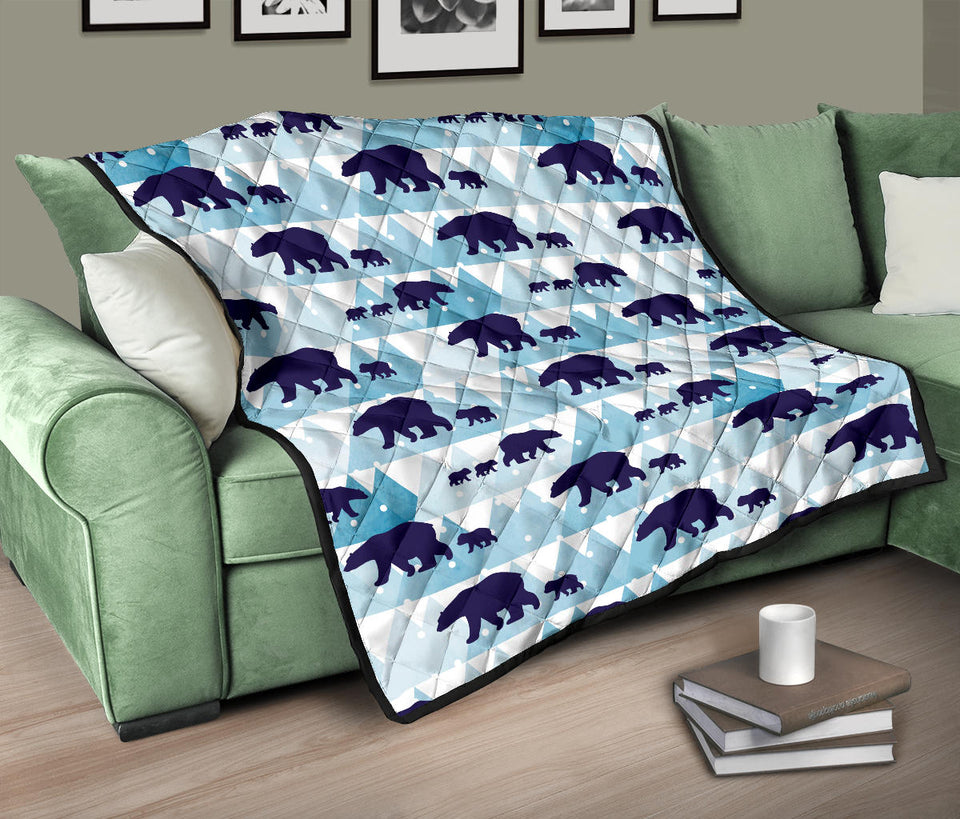 Polar Bear Winter Snow Pattern Premium Quilt