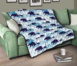 Polar Bear Winter Snow Pattern Premium Quilt