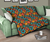 Gear Pattern Print Design 01 Premium Quilt