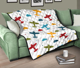 Airplane Star Cloud Colorful Premium Quilt