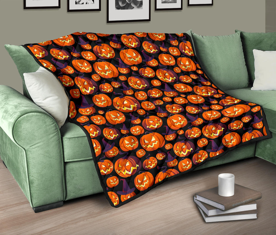 Halloween Pumpkin Pattern Premium Quilt