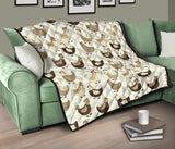 Cute Rooster Chicken Cock Premium Quilt