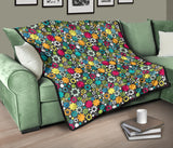 Gear Pattern Print Design 03 Premium Quilt