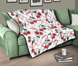 Hand Drawn Cherry Pattern Premium Quilt