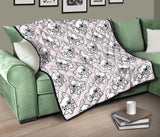 Cute French Bulldog Pattern Premium Quilt