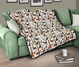 Giraffe Pattern Print Design 05 Premium Quilt