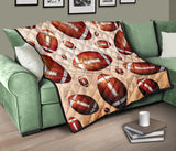 American Football Ball Design Pattern Premium Quilt