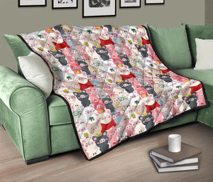 Pig Pattern Print Design 02 Premium Quilt