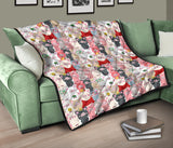 Pig Pattern Print Design 02 Premium Quilt