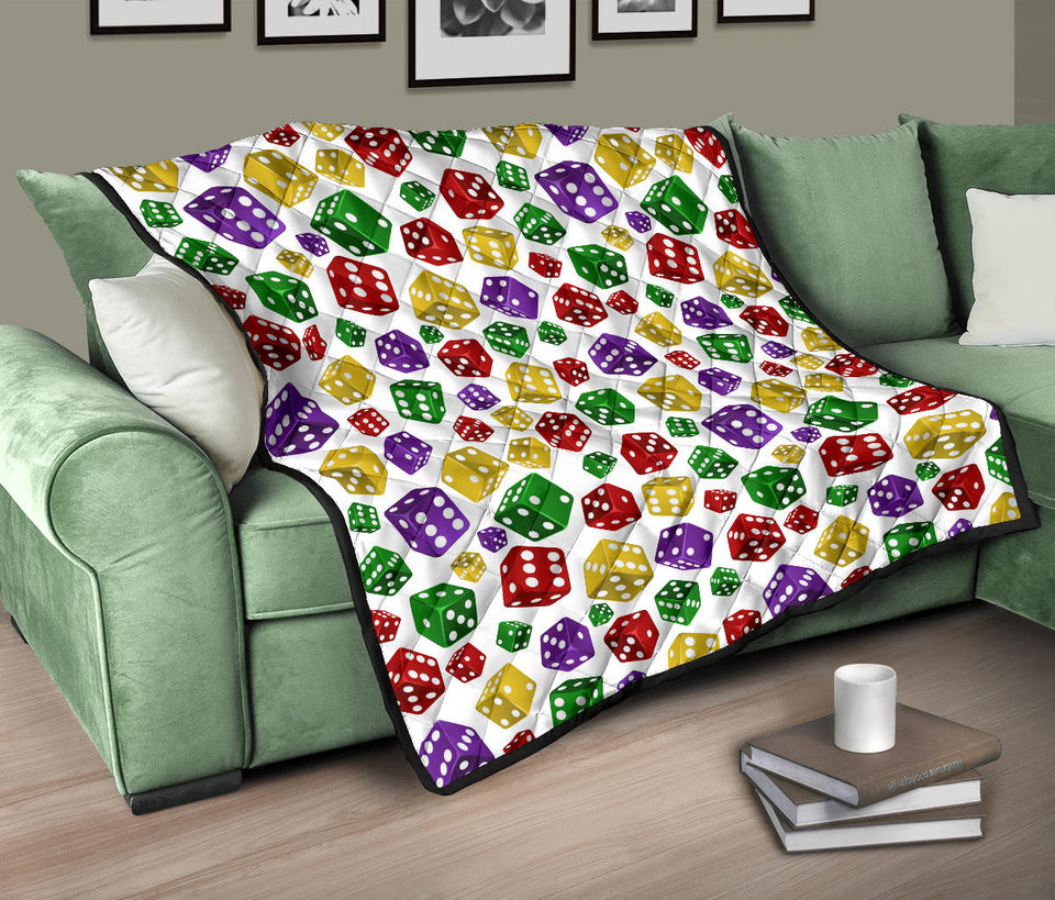 Dice Pattern Print Design 03 Premium Quilt