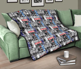 Skate Board Pattern Print Design 04 Premium Quilt