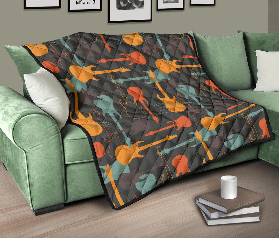 Electric Guitars Pattern Premium Quilt