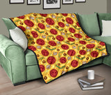 Pizza Texture Pattern Premium Quilt