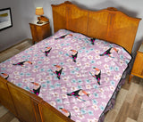 Beautiful Toucan Flower Leaves Premium Quilt