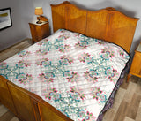 Square Floral Indian Flower Pattern Premium Quilt