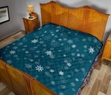 Snowflake Pattern Dark Background Premium Quilt