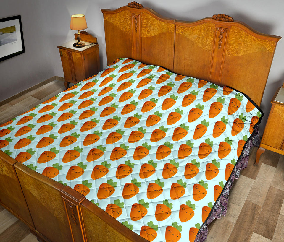 Carrot Pattern Print Design 03 Premium Quilt