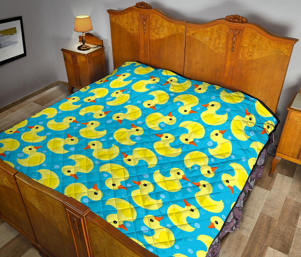 Duck Toy Pattern Print Design 04 Premium Quilt