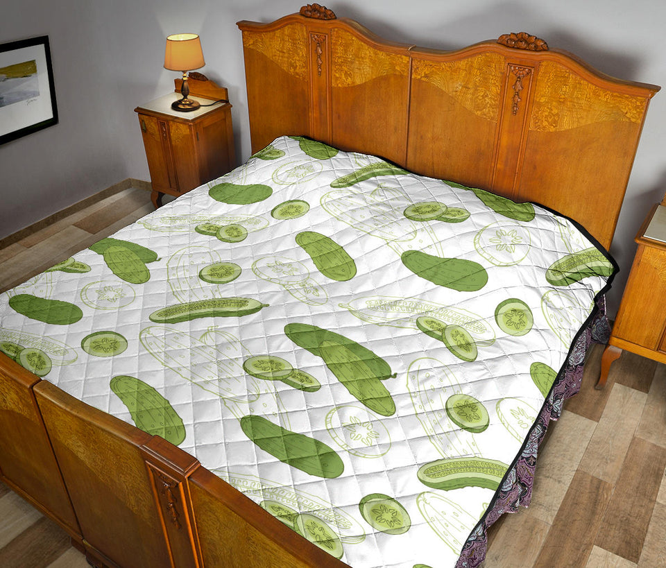 Cucumber Sketch Pattern Premium Quilt