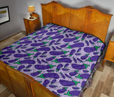 Eggplant Pattern Print Design 03 Premium Quilt