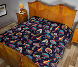 Colorful Mushroom Pattern Premium Quilt