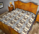 Happy Pug Pattern Premium Quilt
