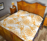 Hand Drawn Orange Fruit Pattern Premium Quilt