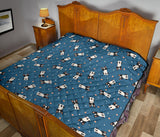 Cute Boston Terrier Dog Spattern Premium Quilt