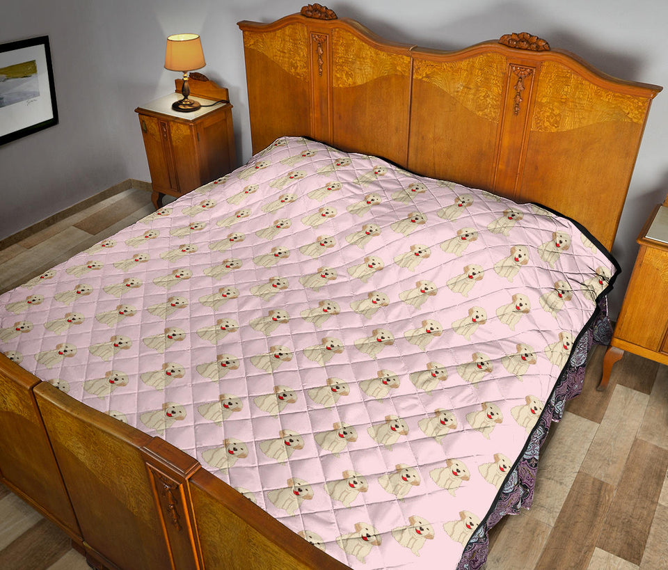 Golden Retriever Pattern Print Design 02 Premium Quilt