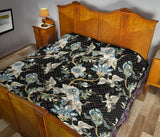 Japanese Crane Ornament Elements Premium Quilt