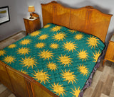 Sun Green Background Premium Quilt
