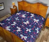 Colorful Butterfly Flower Pattern.Eps Premium Quilt