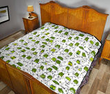 Sketch Funny Frog Pattern Premium Quilt