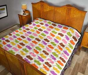 Hippopotamus Pattern Print Design 01 Premium Quilt