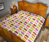 Hippopotamus Pattern Print Design 01 Premium Quilt