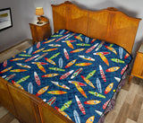 Surfboard Pattern Print Design 01 Premium Quilt