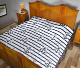 Anchor Rope Nautical  Pattern Premium Quilt
