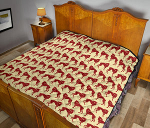 Greyhound Pattern Print Design 04 Premium Quilt