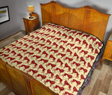 Greyhound Pattern Print Design 04 Premium Quilt