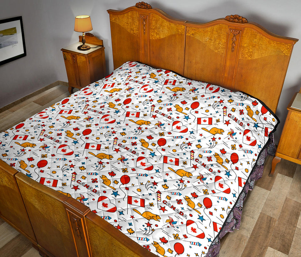 Canada Pattern Print Design 03 Premium Quilt