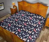Deers Winter Christmas Pattern Premium Quilt