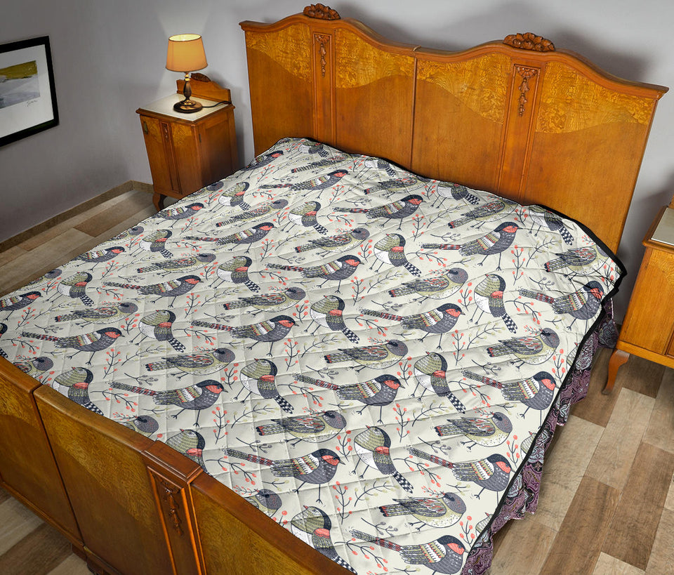 Pigeon Pattern Print Design 04 Premium Quilt