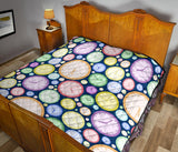 Colorful Clock Background Premium Quilt