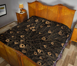 Gold Peacock Feather Pattern Premium Quilt