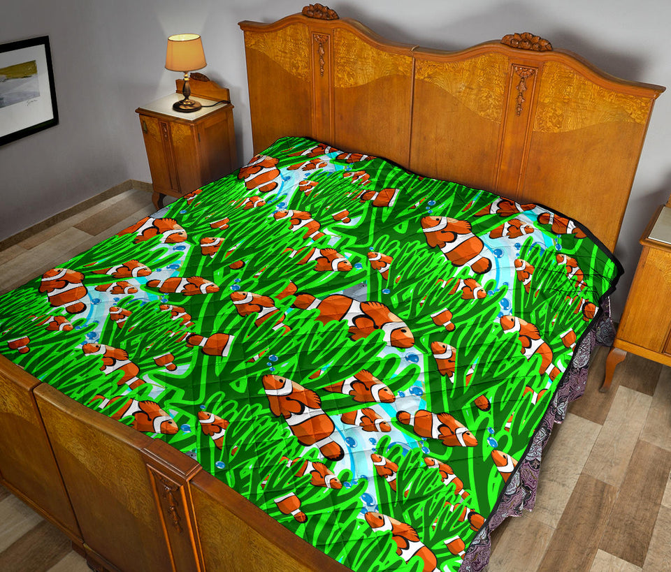 Clown Fish Pattern Print Design 01 Premium Quilt
