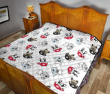 French Bulldog Cup Paw Pattern Premium Quilt