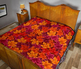 Autumn Maple Leaf Pattern Premium Quilt