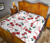 Hand Drawn Cherry Pattern Premium Quilt