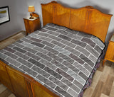 Brick Printed Pattern Print Design 05 Premium Quilt